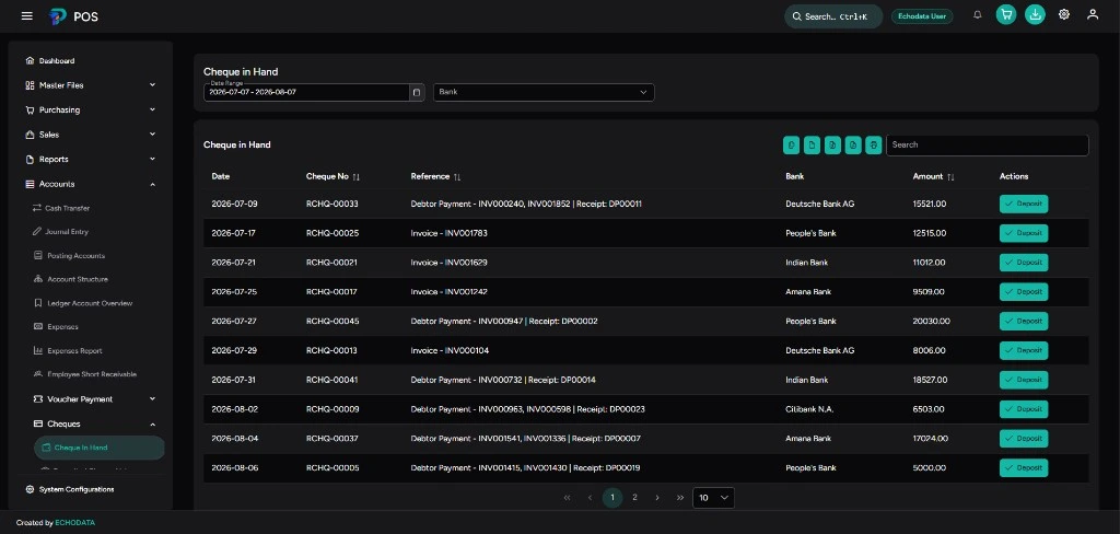 Cheque in hand dark theme