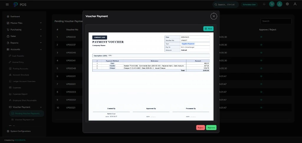 Voucher payment dark theme
