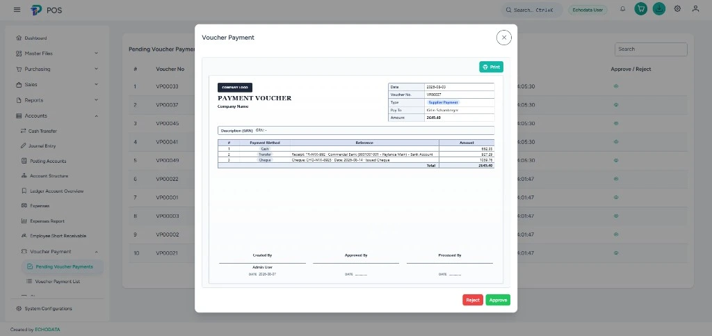 Voucher payment light theme