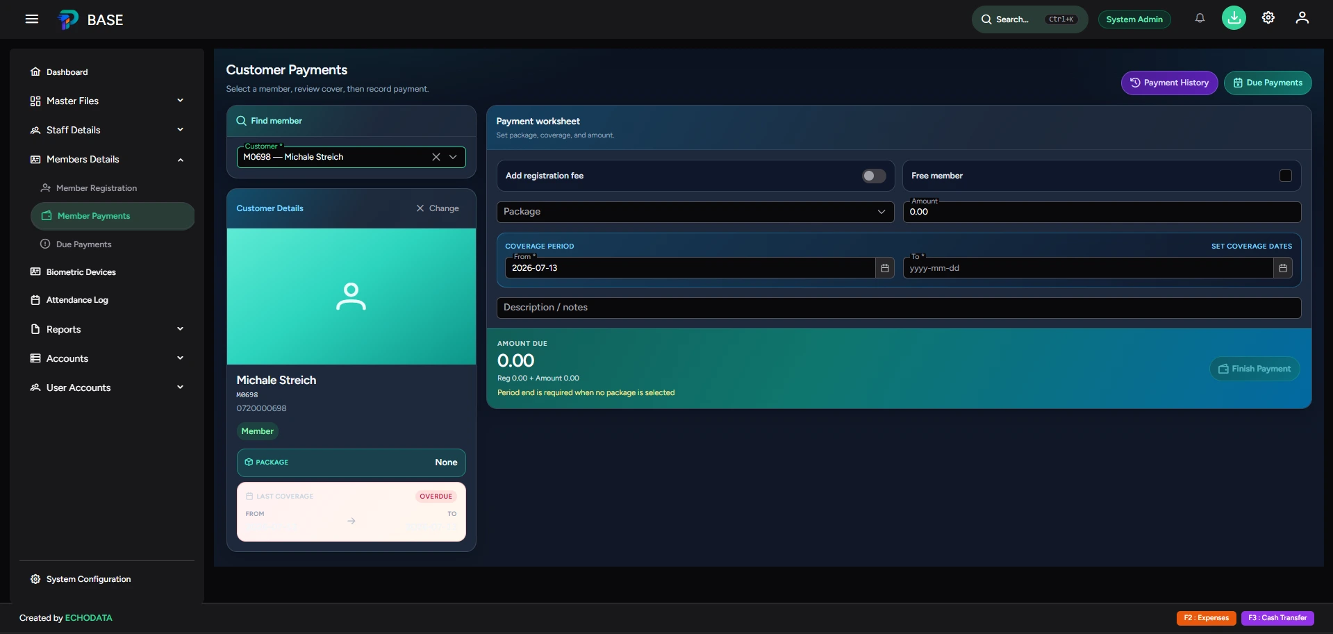 Package billing dark theme