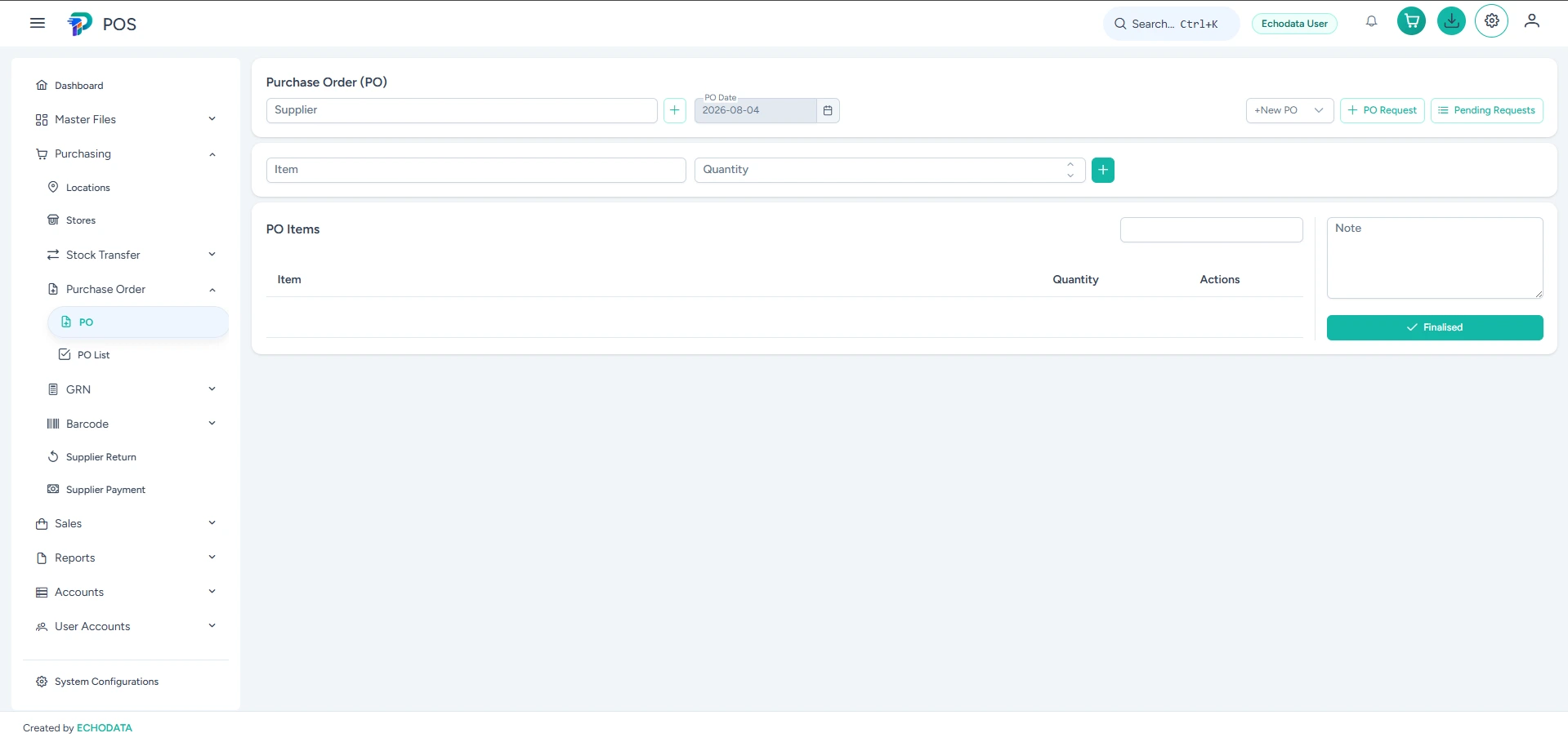 Purchase orders light theme